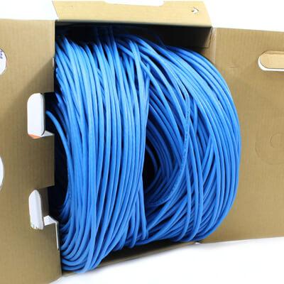 1000FT Pull-Box Cat6 Cable, Blue, CMR, Cable, Network Cables