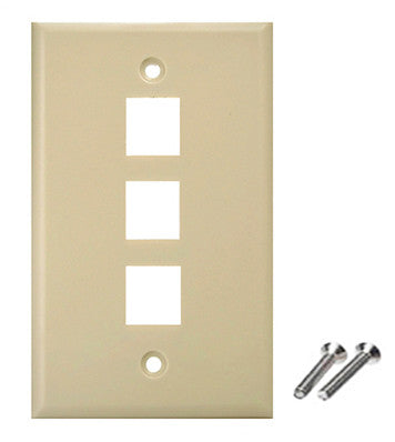ivory color wall plate 3 port