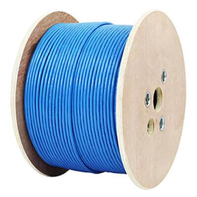 Infinity Cable Cat7a CMR Riser 1000MHz S/FTP 23AWG Solid Bare Copper, Bulk Cable 1000ft, Reel, Blue