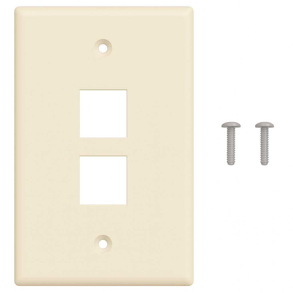 2 port wall plate ivory