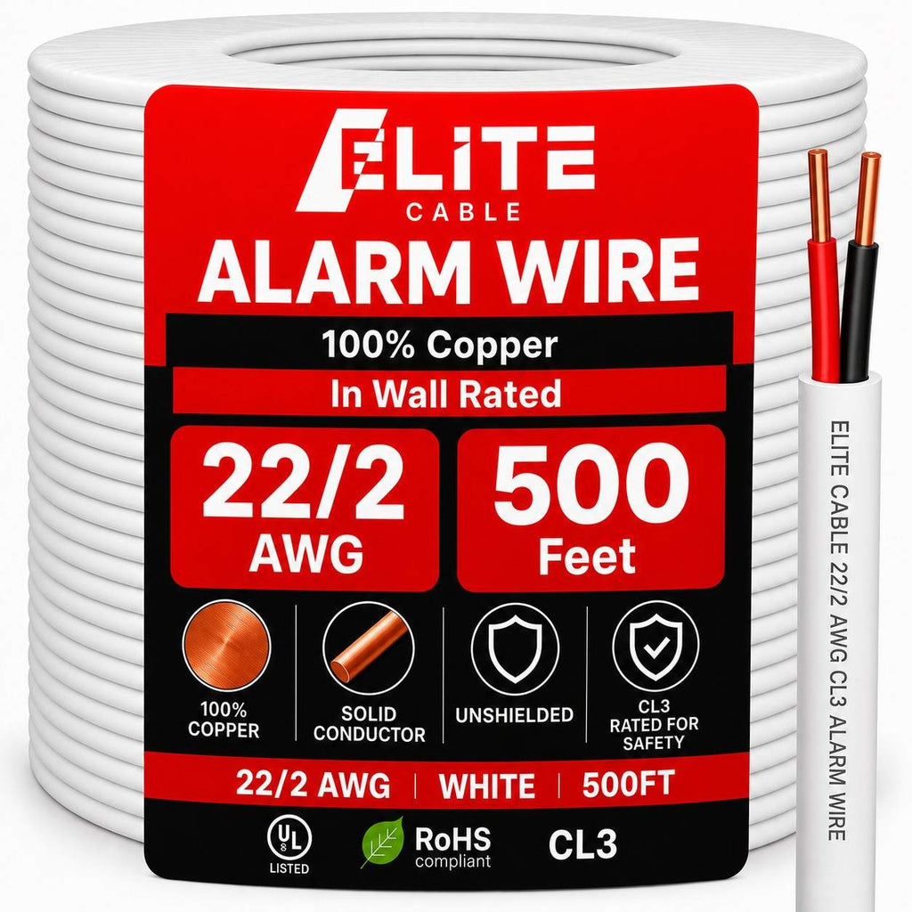 22/2 alarm wire solid unshielded 500ft white
