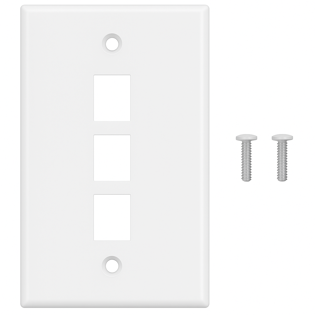 3 port wall plate white