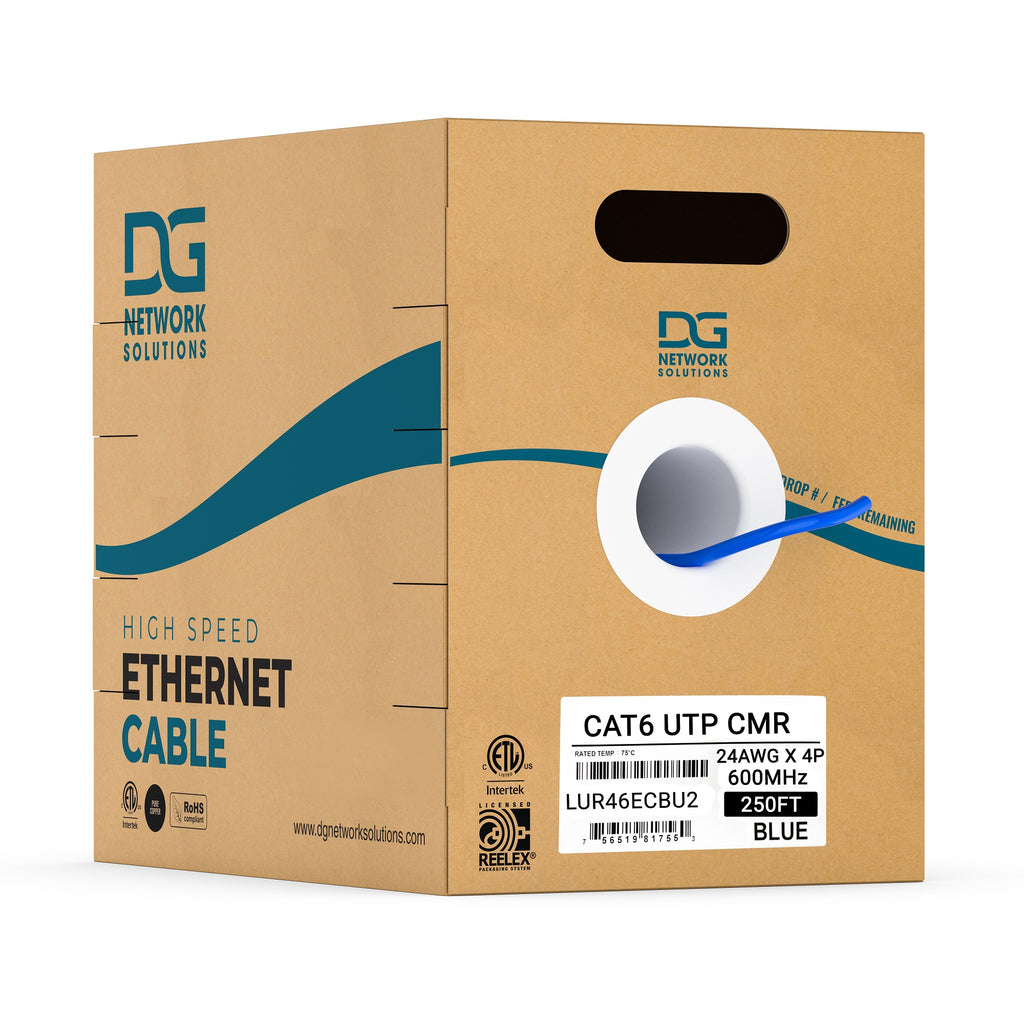 DG cat6 riser cable with spline 250ft box blue jacket