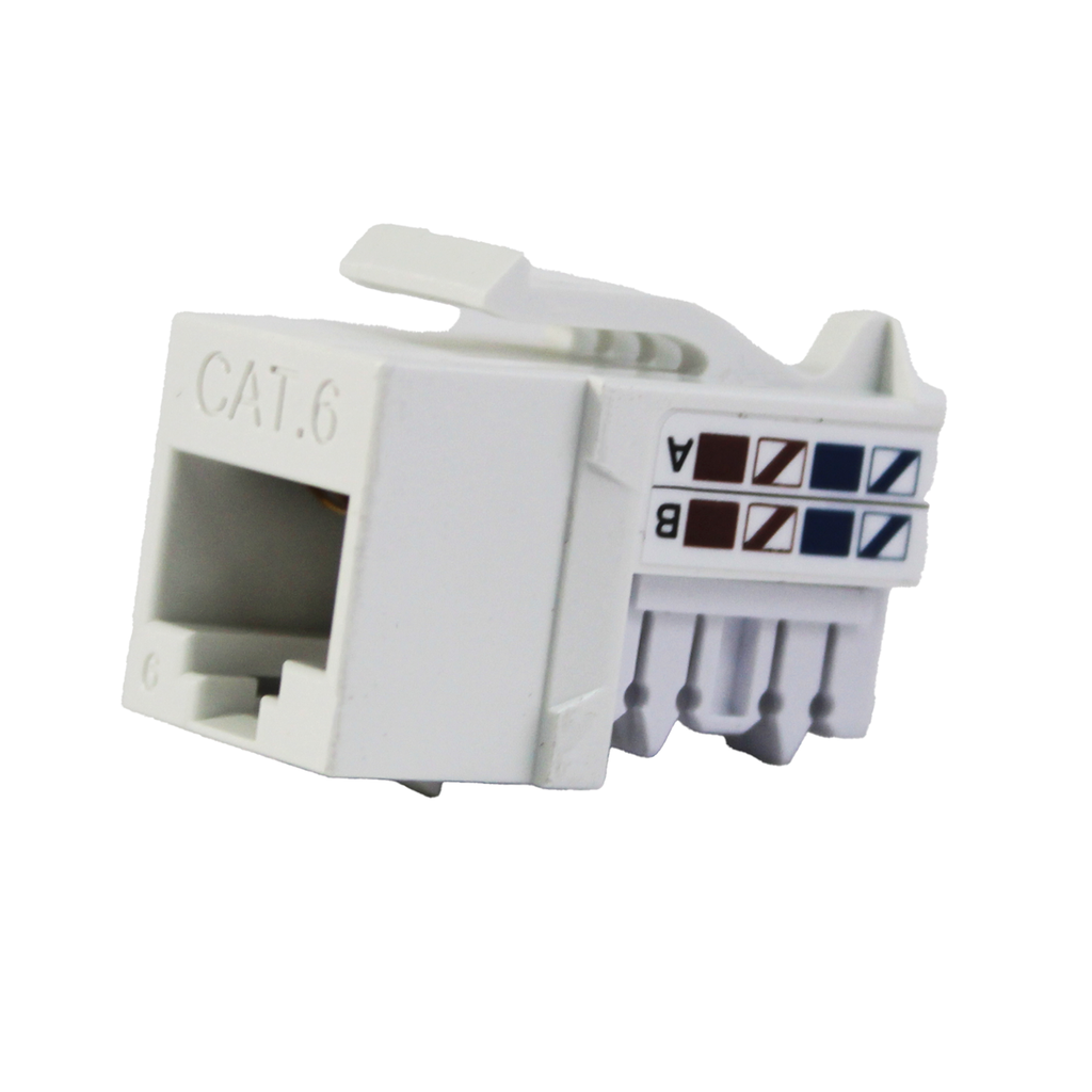 Cat6 Keystone Jack - 90 Degree, UTP, Punch Down -NEW VERSION