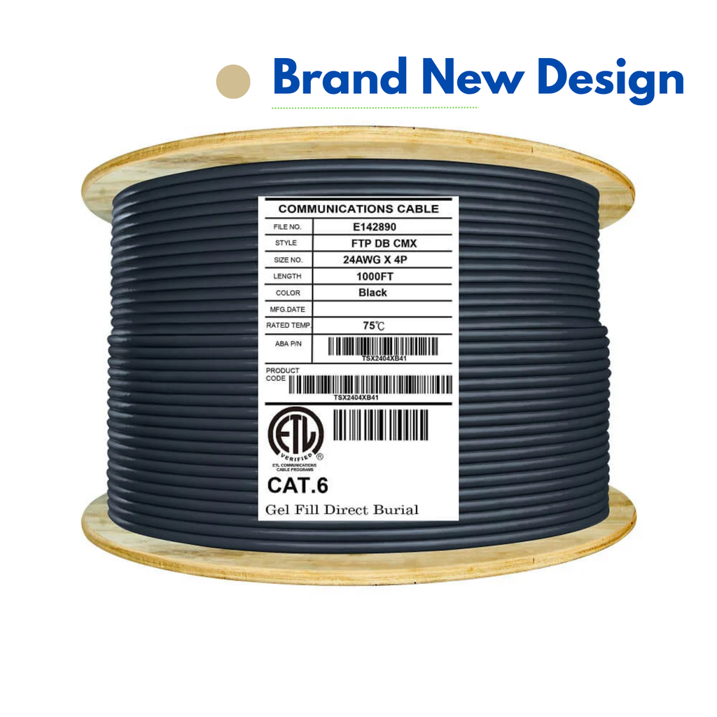 Cat6 Shielded Direct Burial - 24AWG, FTP, Gel Fill
