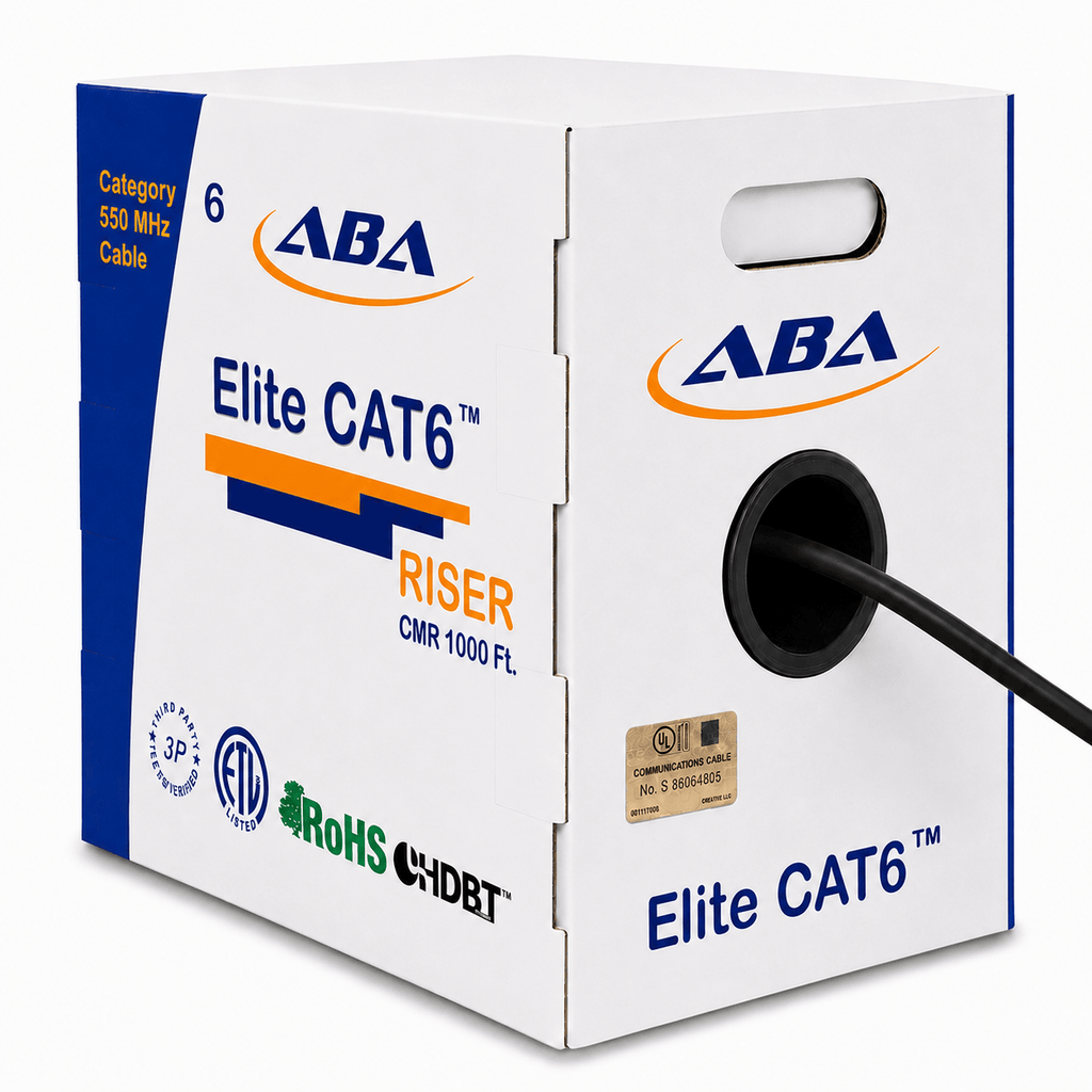 Cat6 Riser Solid Black 550Mhz