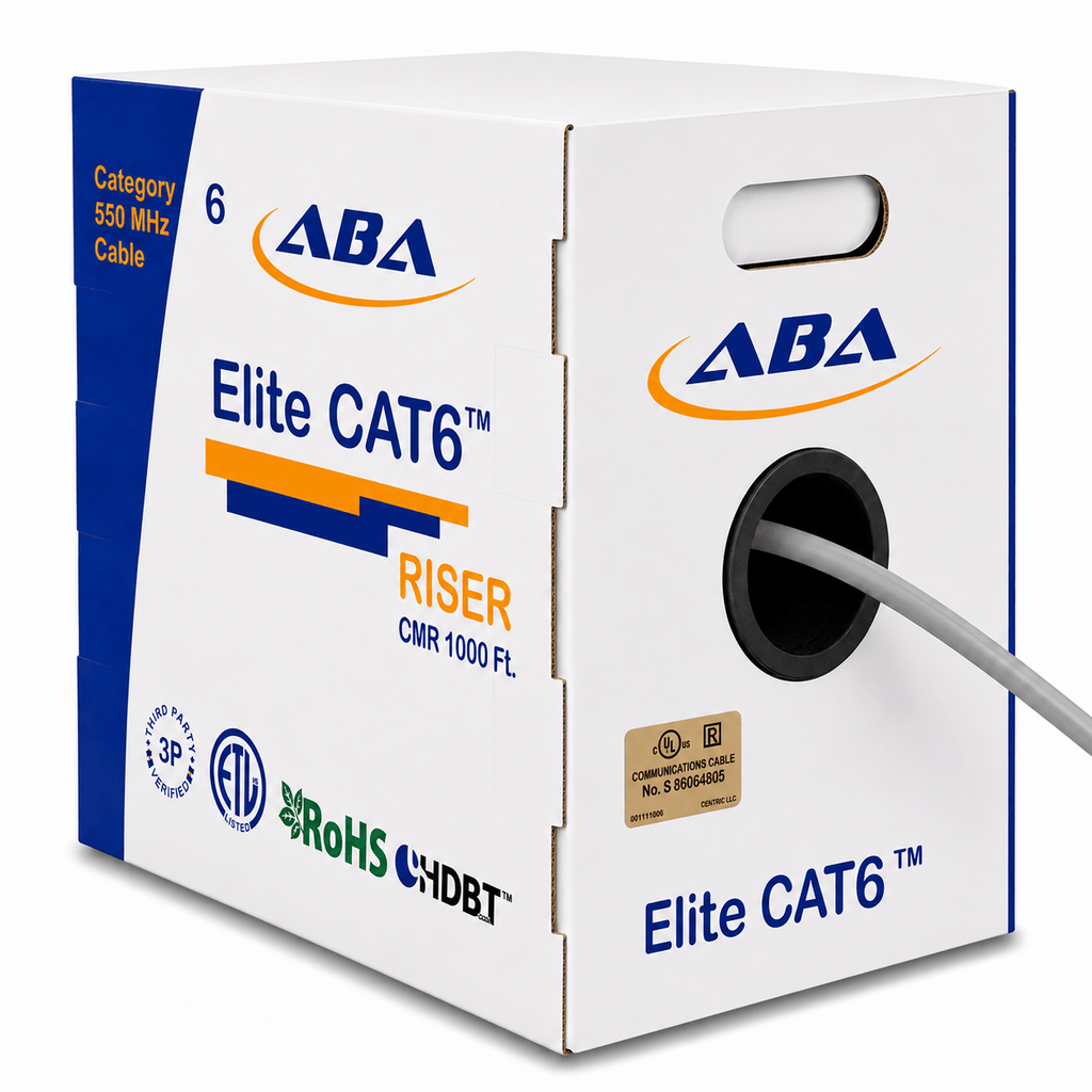 Cat6 Riser Solid Gray 550Mhz