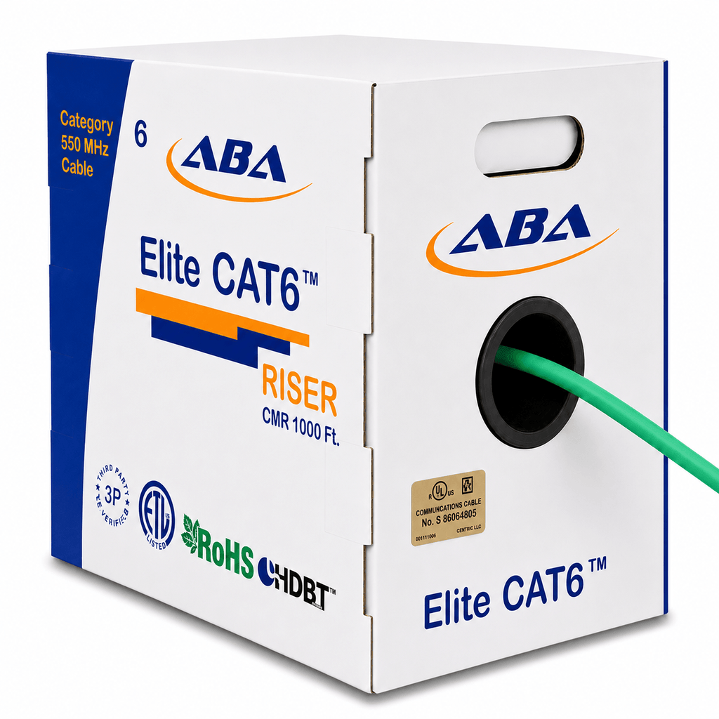 Cat6 Riser Solid Green 550Mhz