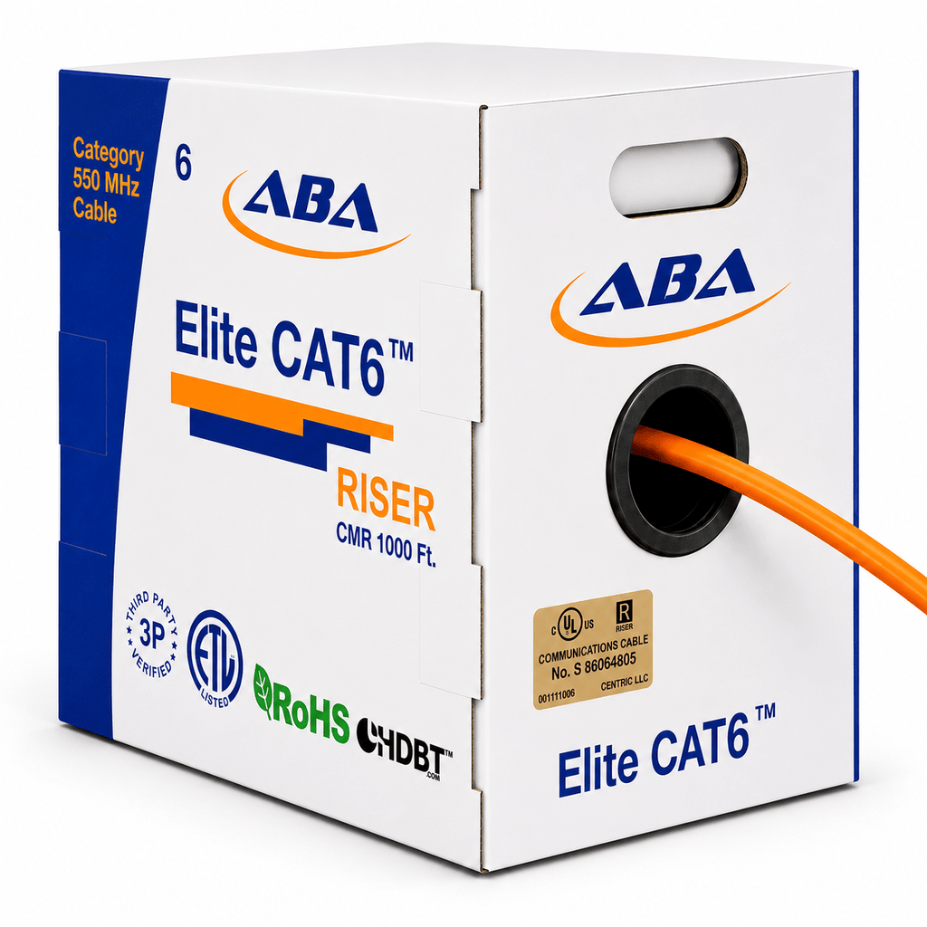 Cat6 Riser Solid Orange 550Mhz