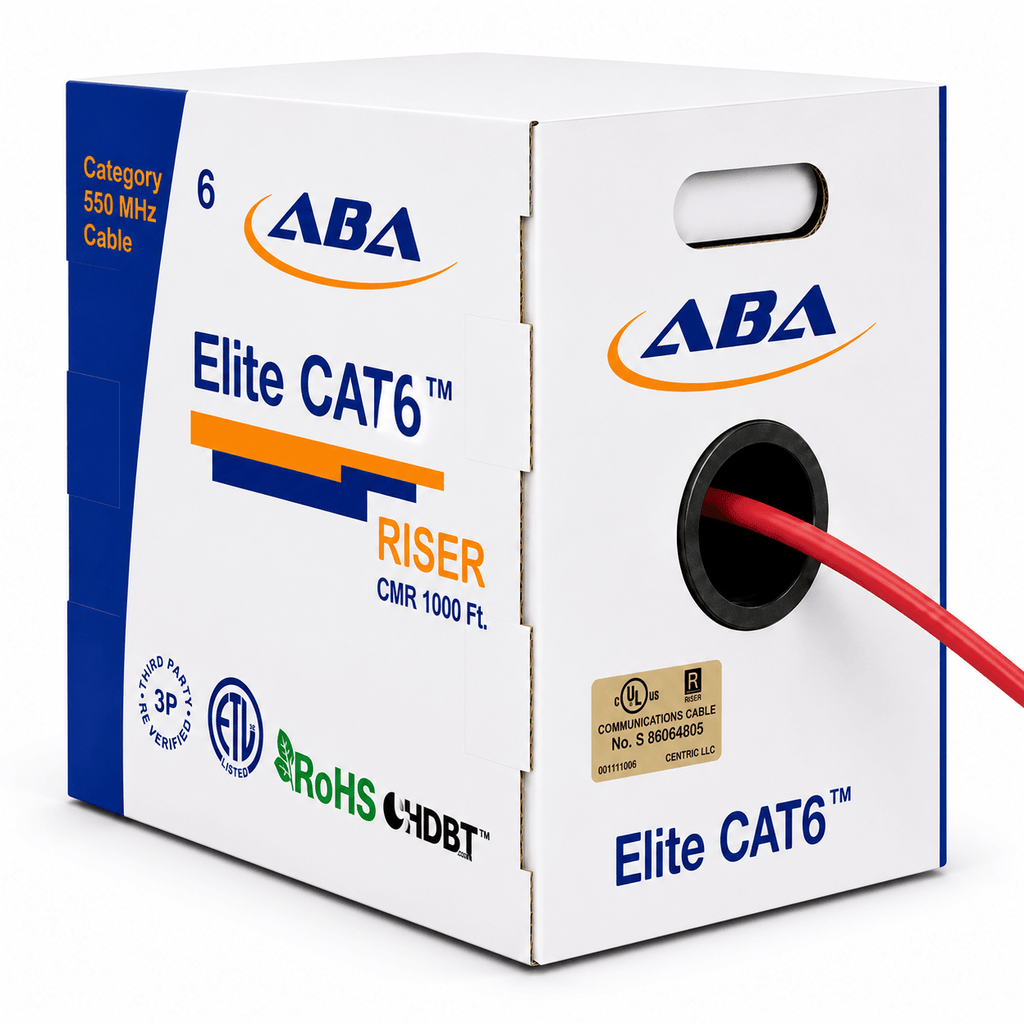 Cat6 Riser Solid Red 550Mhz