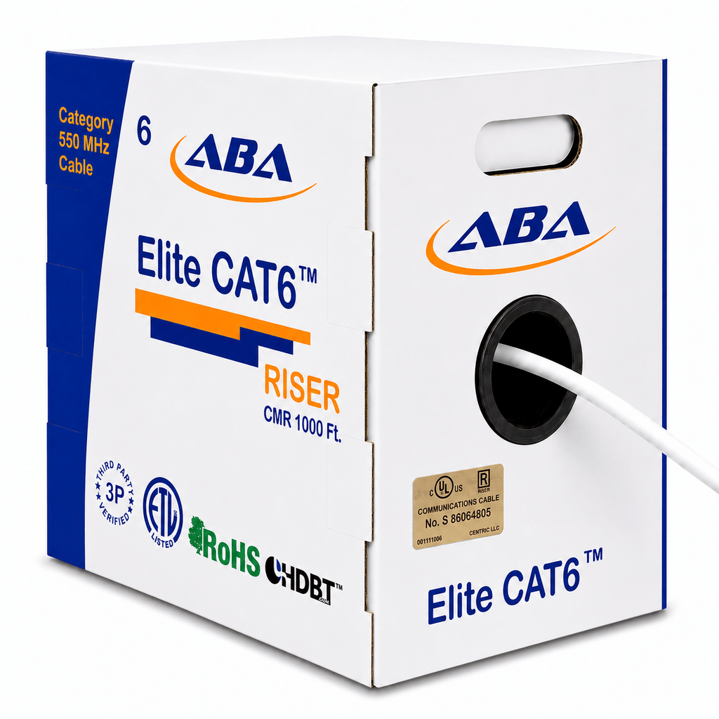 Cat6 Riser Solid White 550Mhz