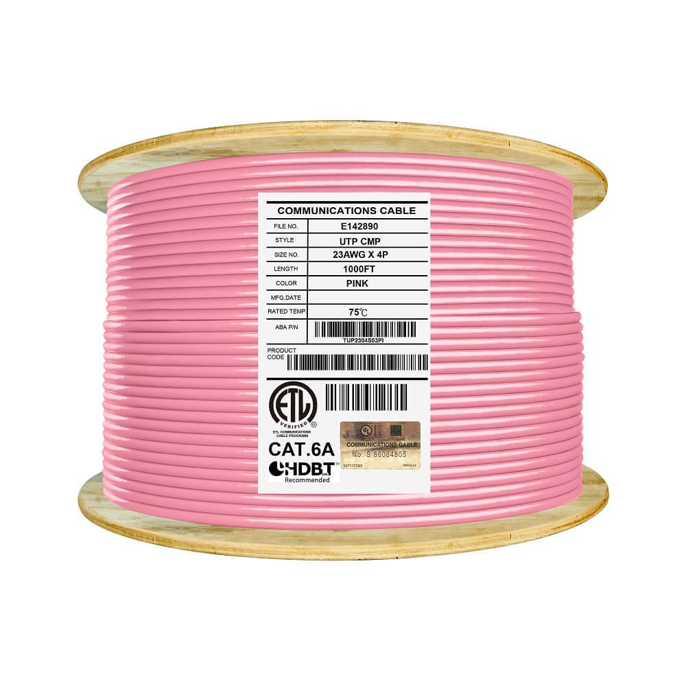 FLANTEC 10GBASE-T Cat.6A LANケーブル 200mピンク 10ft Pink CAT6a Ethernet Cable, Snagless RJ45, 10GbE, 100W