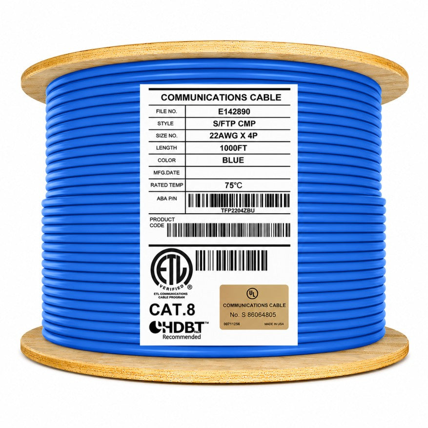 cat8 plenum cable blue 1000ft