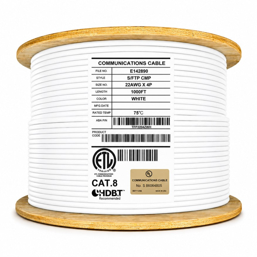 cat8 plenum cable white 1000ft