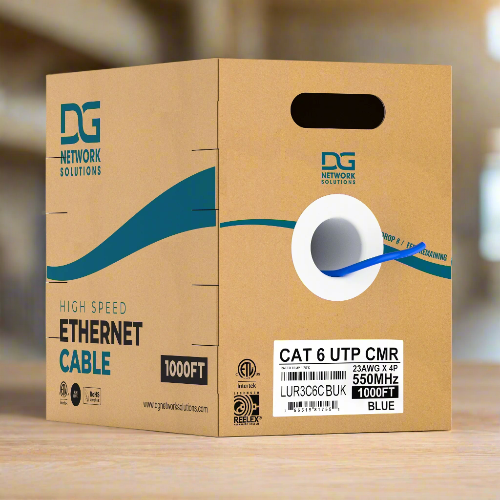 DG Cat6 Riser 23AWG No Spline UTP 550MHZ Sold, Pure Copper, ETL ...