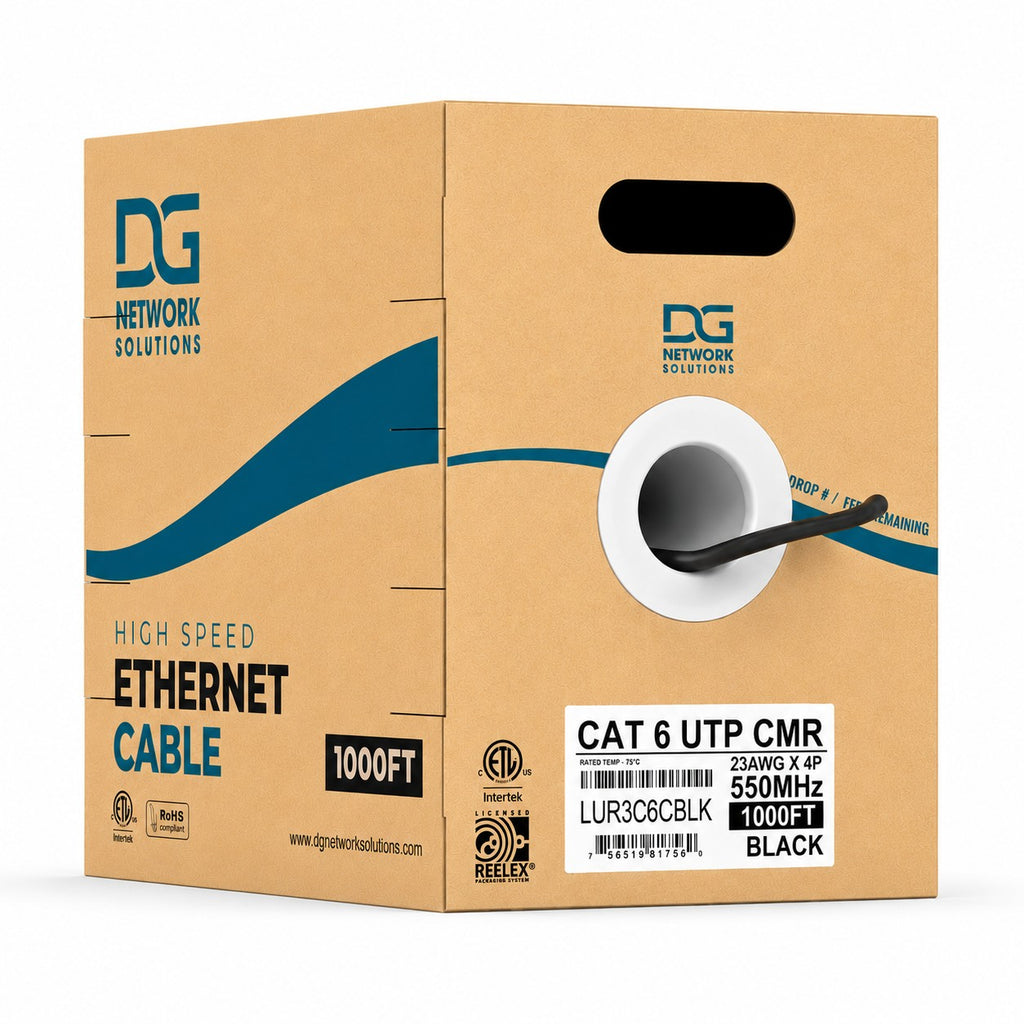 dg cat6 riser cable unshielded black 1000ft