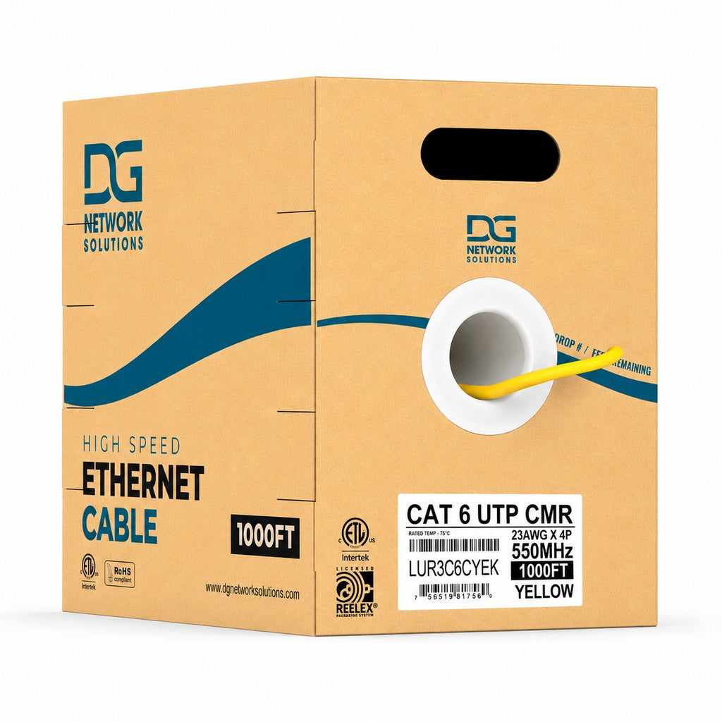 dg cat6 riser cable unshielded yellow 1000ft
