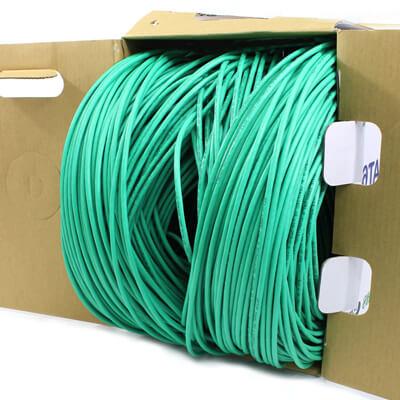 1000ft 23/4 CAT6 UTP ETL CMP Solid Cable - Reel-In-Box - Green