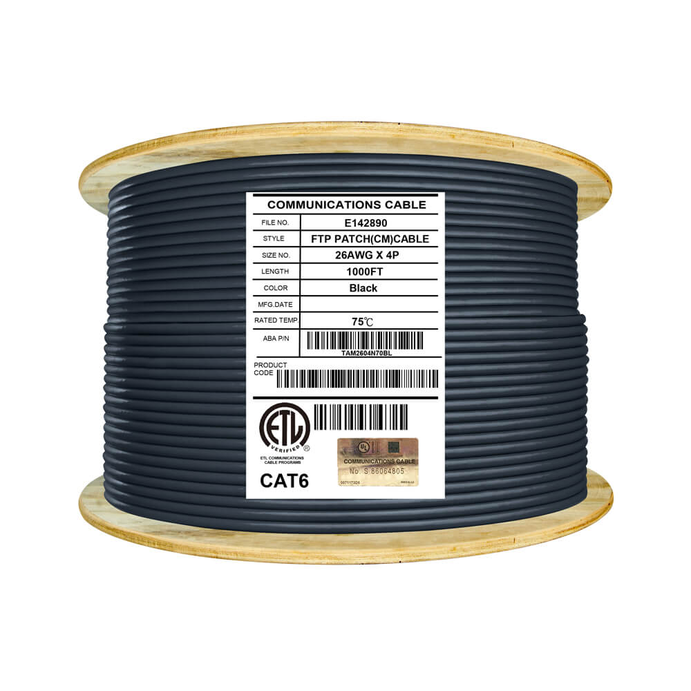 Cat8 Ethernet Cable 75 Feet STP 26awg Black