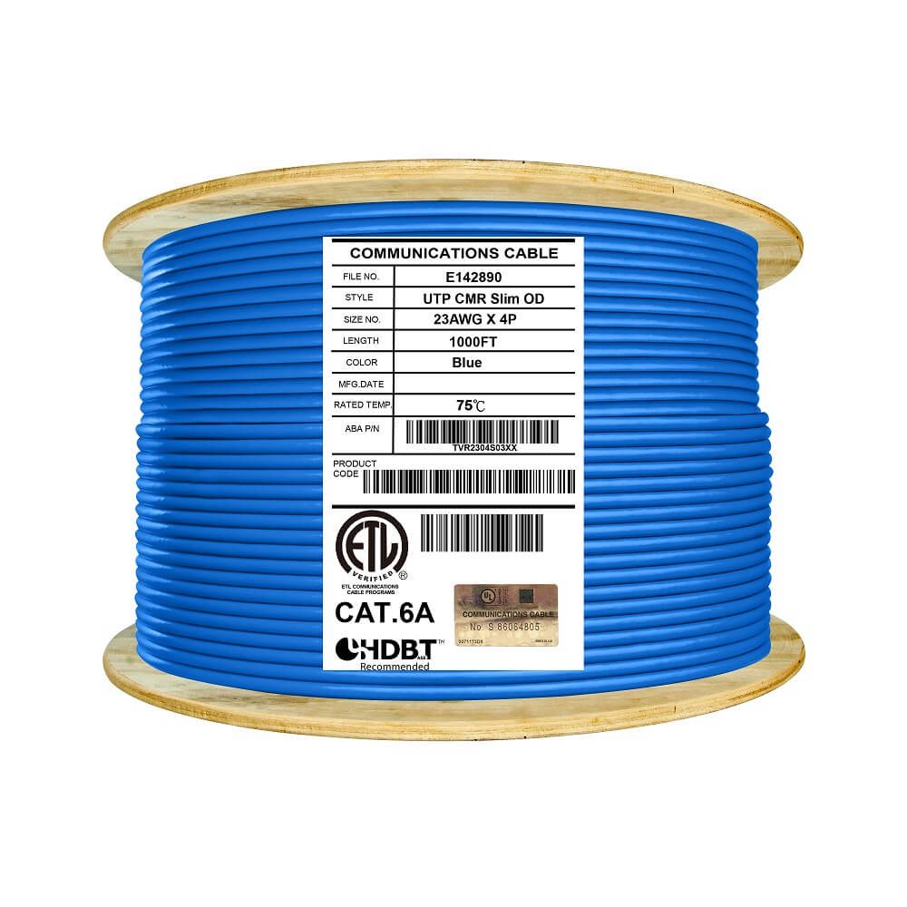 cat6a riser cable slim od blue