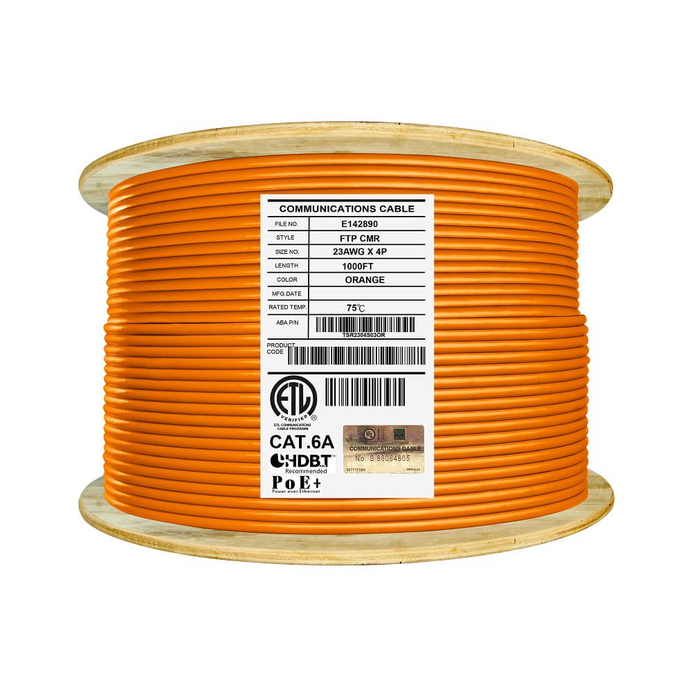Essex Brownell Cat6A 650MHz UTP Indoor Riser Cable (1,000 ft Reel