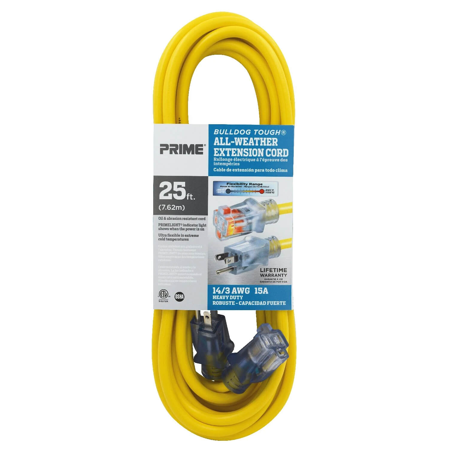 25ft. Contractor Extension Cord - 14/3, Tougher, Oil Resistant